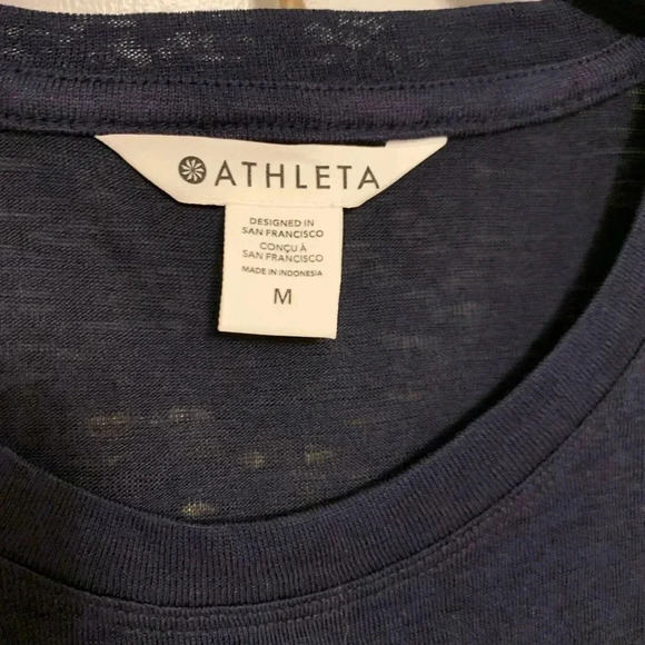 Athleta Navy Full Length Sleeveless Tank with Split Hem Size Medium - Picture 2 of 5